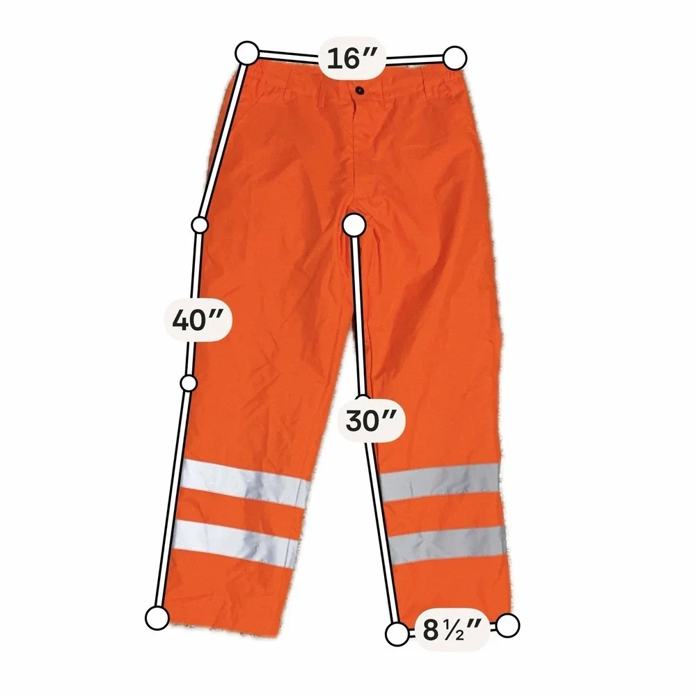 Safety Work Pants Fluorescent Orange Hawke & Co Class 2 high visibility Lined M - Picture 9 of 9